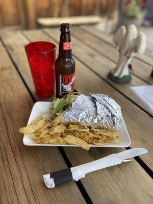 Lamb gyro and ginger beer