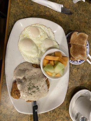 Country fried steak and basted eggs were awesome!!