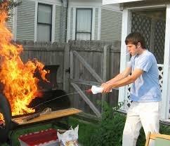 This is not the proper way to start a charcoal grill.