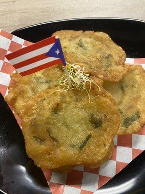 Bacalaitos (cod fritters)