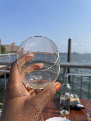 White wine and a view.