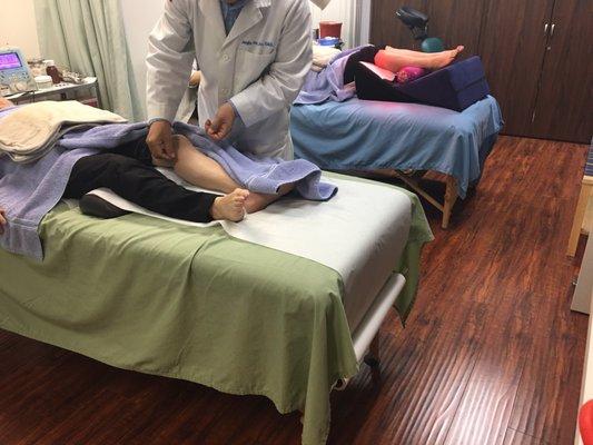 My mother and grandmother getting treatment together...mother and daughter love.