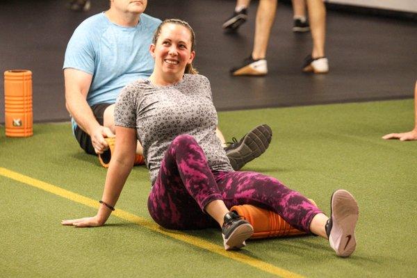 Foam Rolling before a session to get muscles ready