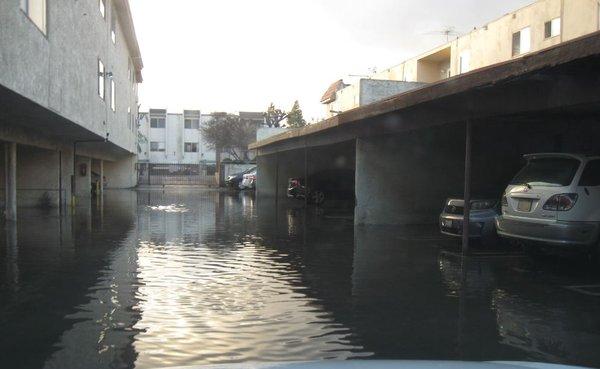 01.20.2017. Flooded It's been 1.5 years the rainwater pumping system has not been fixed. How to access the cars parked on the right?