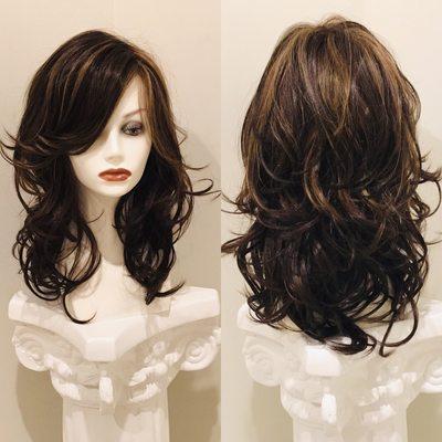 Beautiful chocolate, long layered wig.