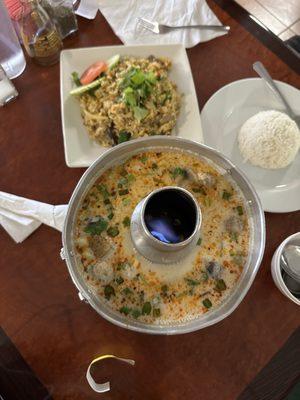 Drunken fried rice and Tom kha