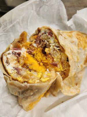 Breakfast burrito, ~$8