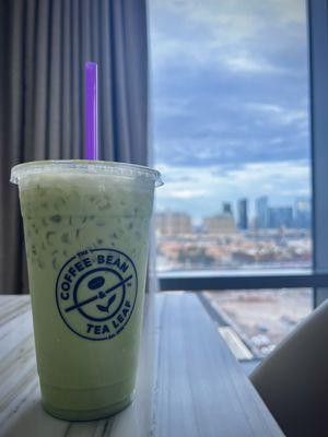 Matcha with stormy views = perfection.