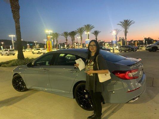 My daughter and her new car