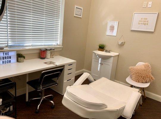 The iBrow Room where the Microblading is done, here locally in San Antonio, TX.