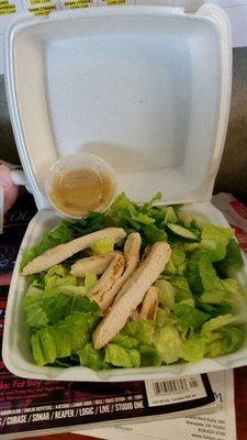 Caesar chicken salad with sesame dressing