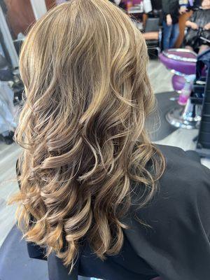 Subtle light brown and subtle blonde on my client