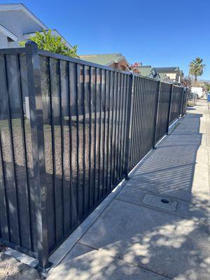 Front View Security Fencing With Screen.