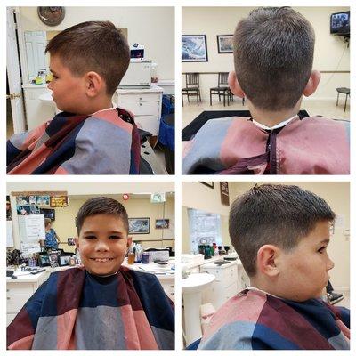 Bradley getting faded up with a 1-1/2 for that perfect gentleman's cut