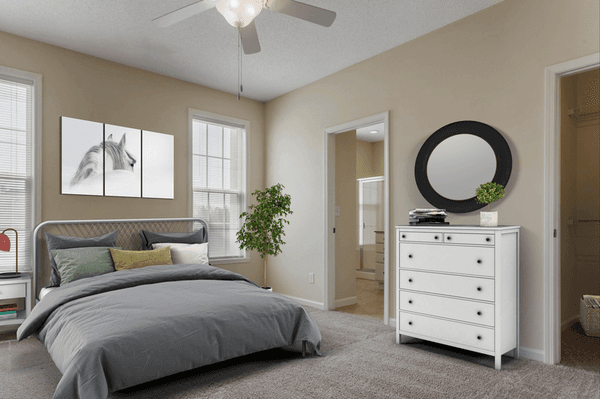 Virtual rendering of bedroom