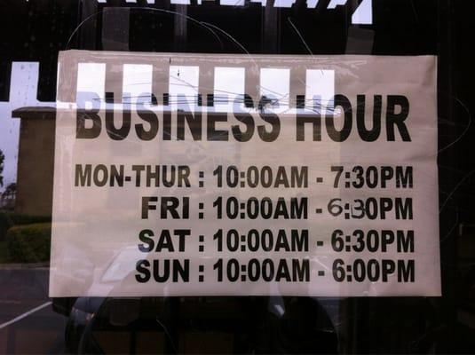 Store hours