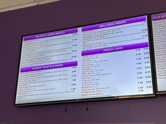 Updated Menu as of 3/23/23