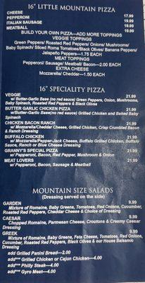 New menu as of August 20th, 2024