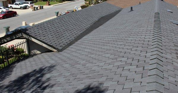 Residential roof replacement in Bakersfield, CA with GAF Presidential shingles.