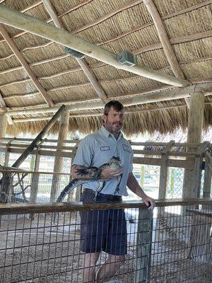 John showing baby croc. So cool!!!