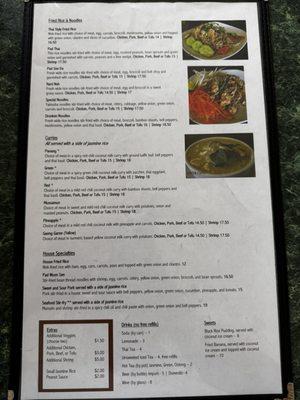 Back of the Menu