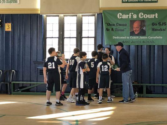 Boys JV Basketball in Away Uniforms