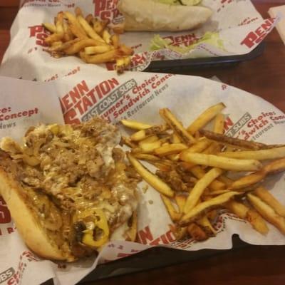 Philly cheese steak, 6 inch.  We split an order of fries! :)