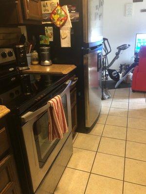 My little kitchen was do clean and the floor has no over looked coffee spills. My den with my exercise equipment was even dusted !