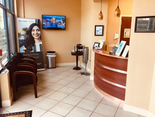 Here is our gorgeous waiting room with TV, coffee, and magazines. (Wifi password available!)