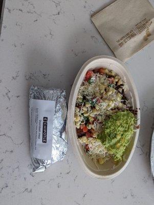 A burrito half the size of a burrito bowl