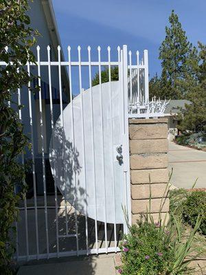 Screens added to existing gate along with security Spears