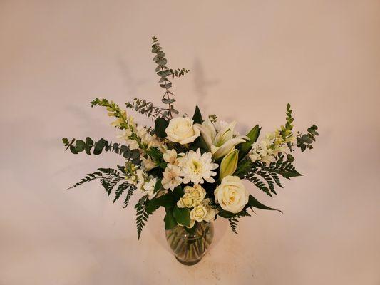 White Flower Vase Arrangement