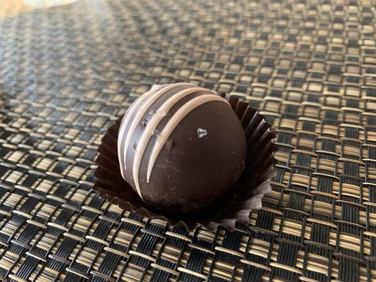 Dark chocolate sea salt truffle.