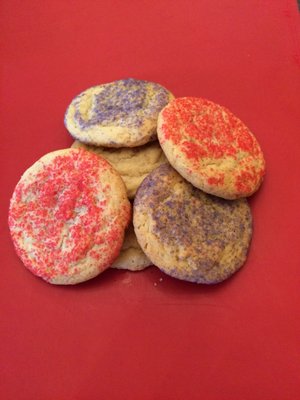 Harlee's Pancake Cookies (maple sugar cookie), available with colorful sugar (also available in gluten-free version)