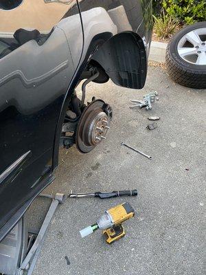 Acura MDX front/rear brakes and rotors. Thanks for the work, Dan!