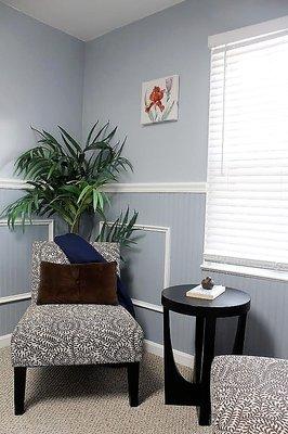 Blue Room - waiting area for patients that require extra privacy.