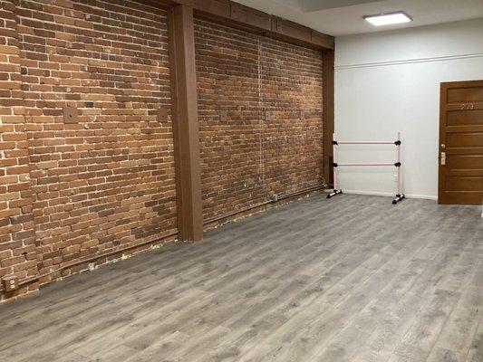 Gorgeous exposed brick walls in this classic Downtown Santa Ana historical building.