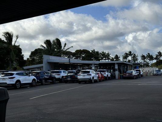 Wait another 30 minutes to an hour after the counter wait for the staff to wash your car and bring it to you!