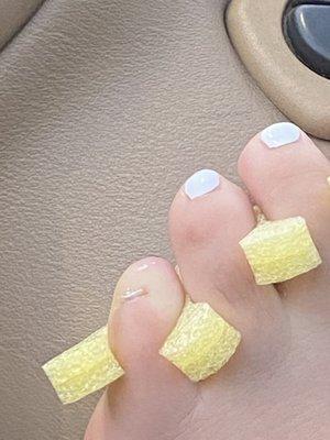 my pedicure, like ik my toe is tiny but at least clean it up