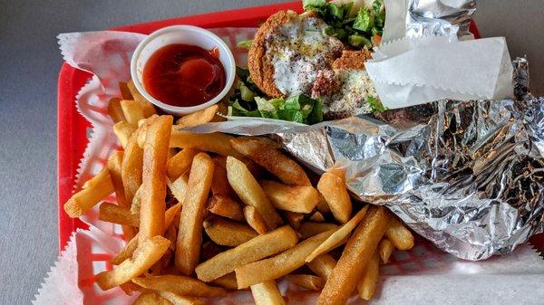 Crunchy fries and Falafal