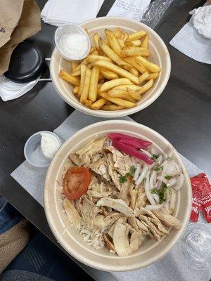 Chicken Shawarma rice and Fries