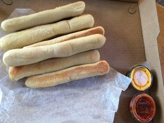 "Famous" breadsticks....uh...not so great....cold and underwhelming .50 a piece 4.14.16