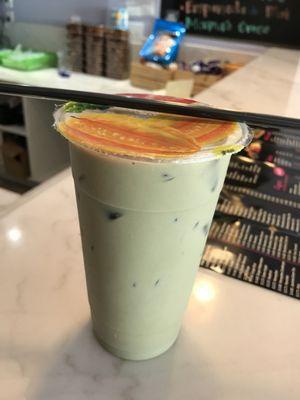 Matcha milk cream tea