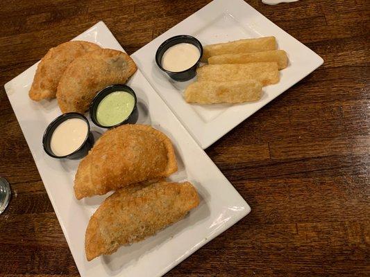 Beef & chicken empanadas + yuca frita!