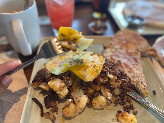 Traditional breakfast, with a side of chorizo