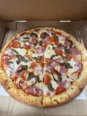 Meat lovers pizza