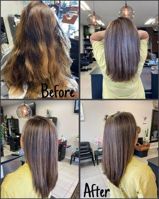 Before/after hair color