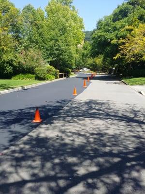 Applying Slurryseal to you asphalt beautifies, protects, and extends the life of your asphalt driveway, roadway,or parking lot.