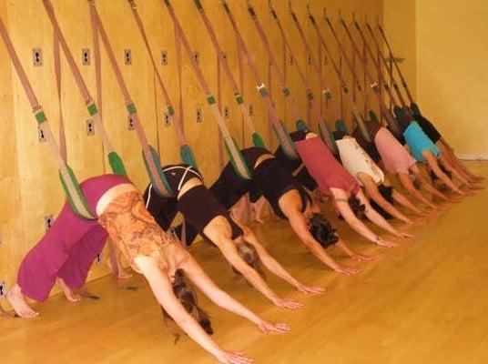 Spinal traction - AKA downward dog on the yoga wall