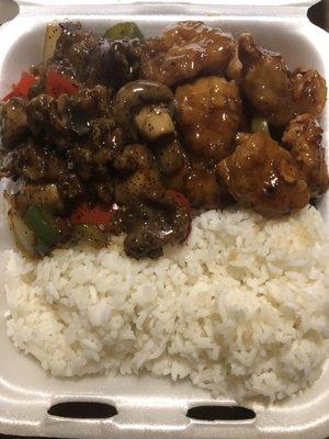 B6. Black Pepper Steak and C4. Orange Chicken